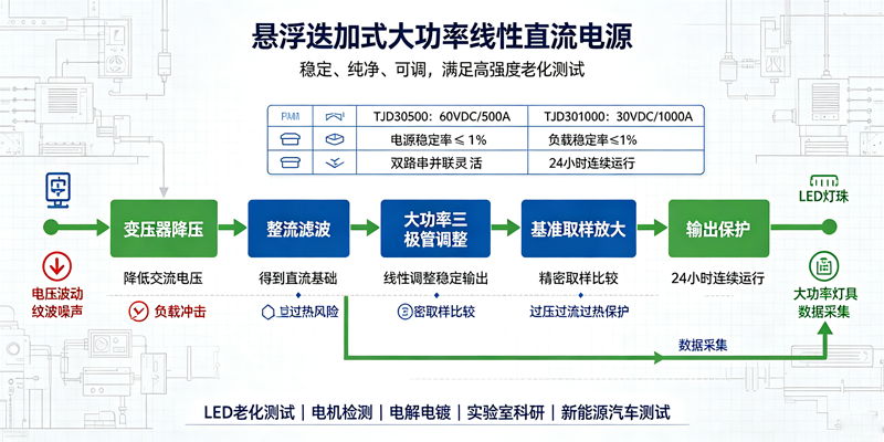 大功率线性直流稳压电源－老化客户案例(工频直流稳压器源）